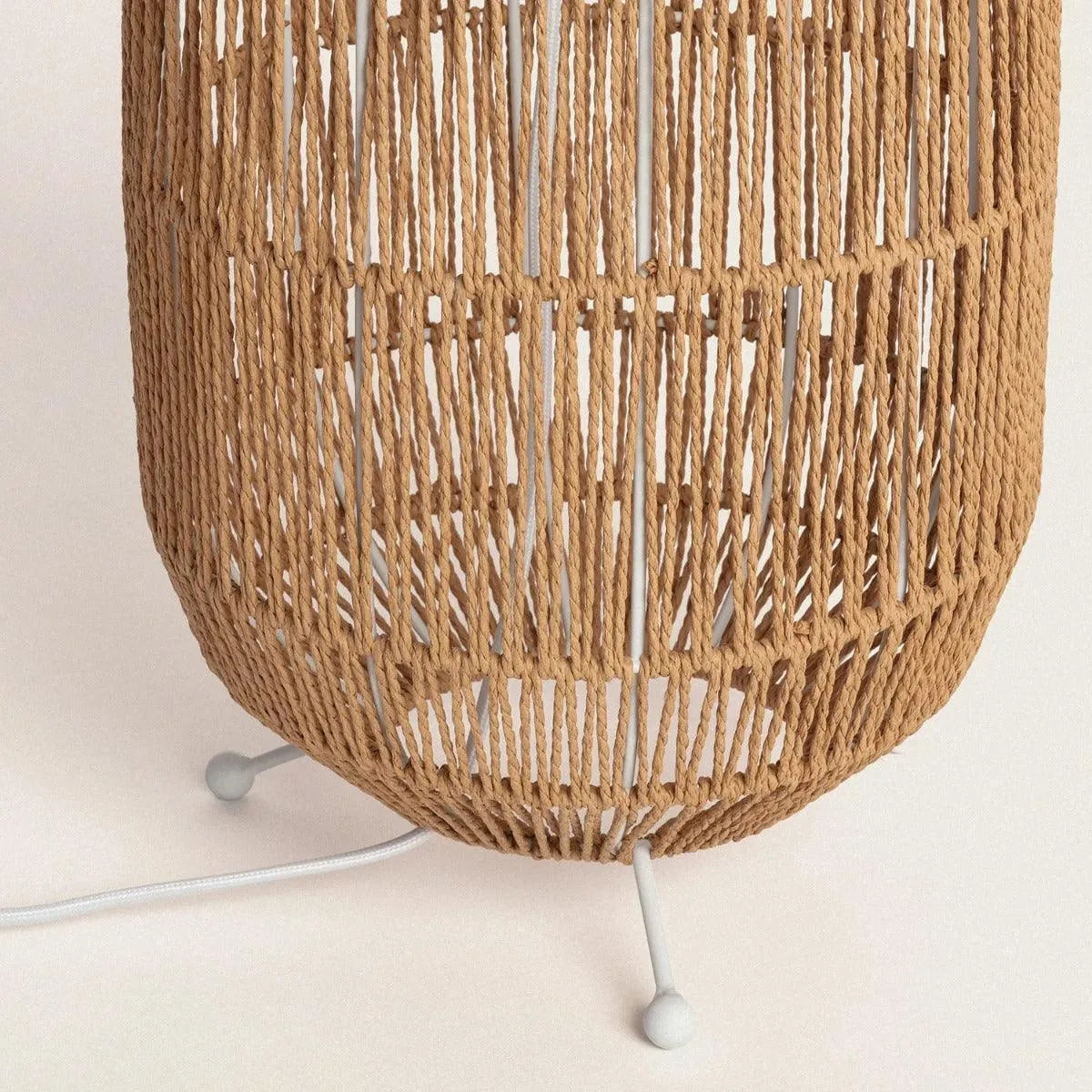 Grote vloerlamp gevlochten papier & metaal met E27 fitting 'Hendrik' 90cm - FOIR