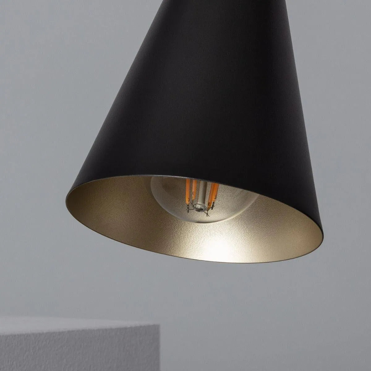 Staande lamp twee kappen zwart goud 'Jagger' E27 fitting 160cm - FOIR