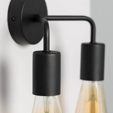 Zwarte wandlamp e27 fitting modern