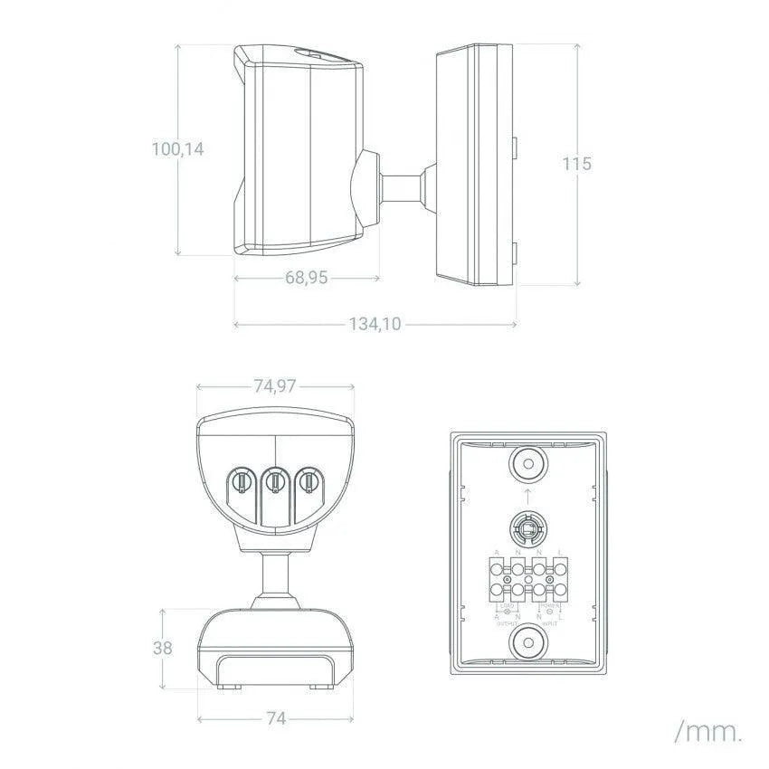 bewegingsmelder wit verstelbaar pir sensor voor buiten
