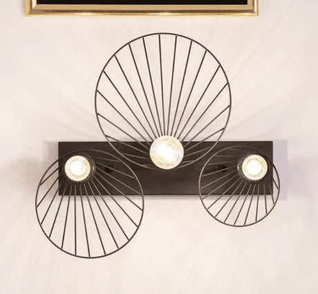 Wandlamp zwart 'Kibend' design wandlamp modern zwart met 3 spotjes 500mm - FOIR