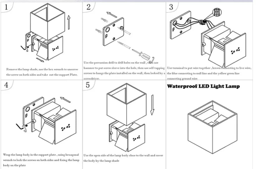 Aansluiten modern kubus gevelverlichting zwart buitenlamp