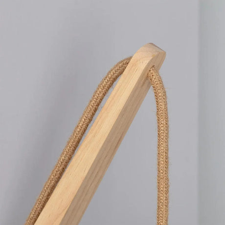 Wandlamp modern stoffen kap 'Kazu' hout textiel E27 fitting stof modern - FOIR