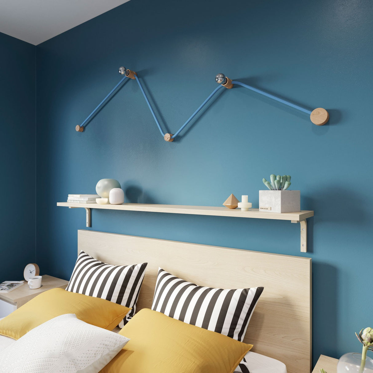 Wandlamp Design Hout 2x E27 3M snoer