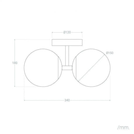 Wandlamp modern 'Dublo' glazen bollen modern e27 fitting zwart - FOIR