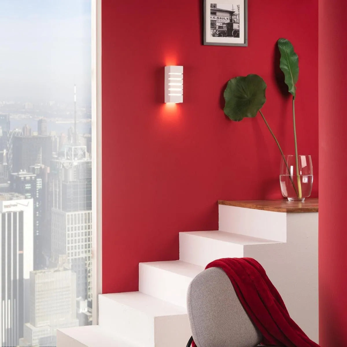 Wandlamp wit 'Coral' gips modern E14 fitting 245mm - FOIR