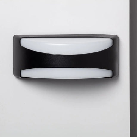 Wandlamp voordeur buitenlamp 'Daan' modern zwart wit led 12W - FOIR