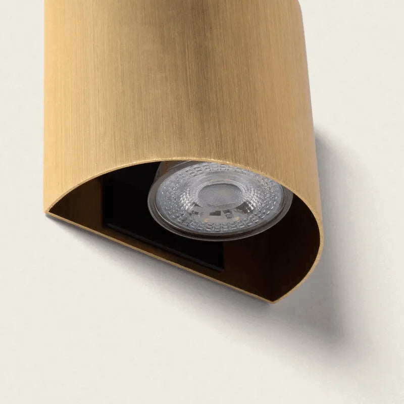 Wandlamp goud 'Xenia' glad led lamp downlighter metaal gu10 led 10 cm - FOIR