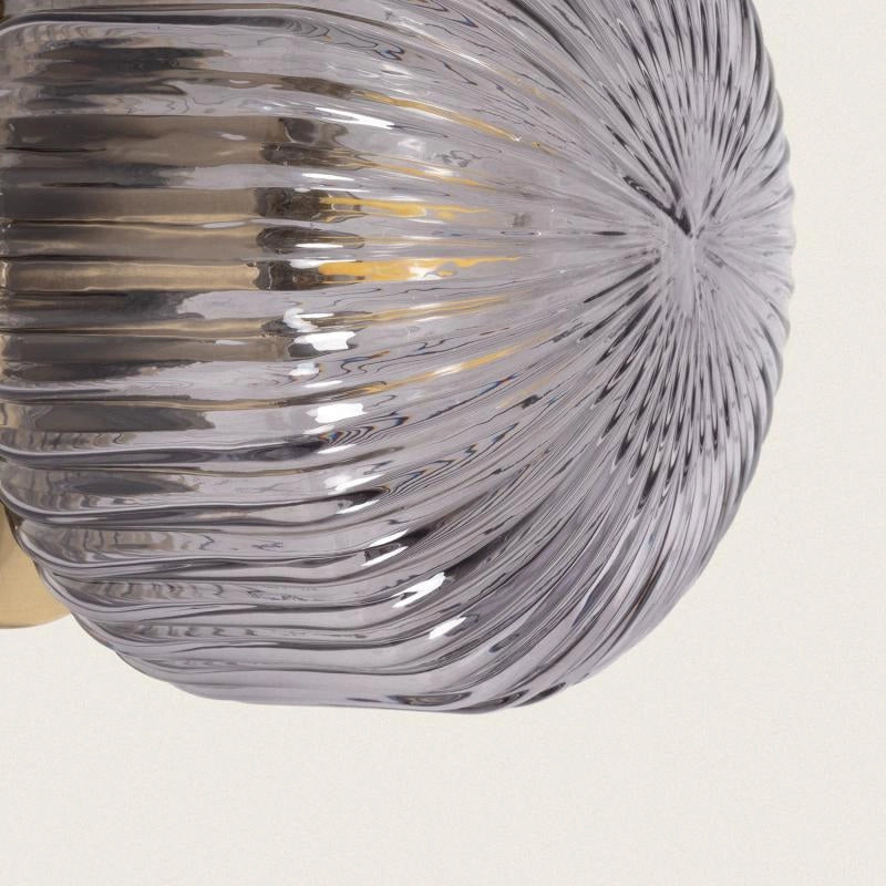 Wandlamp goud glas stekker schakelaar