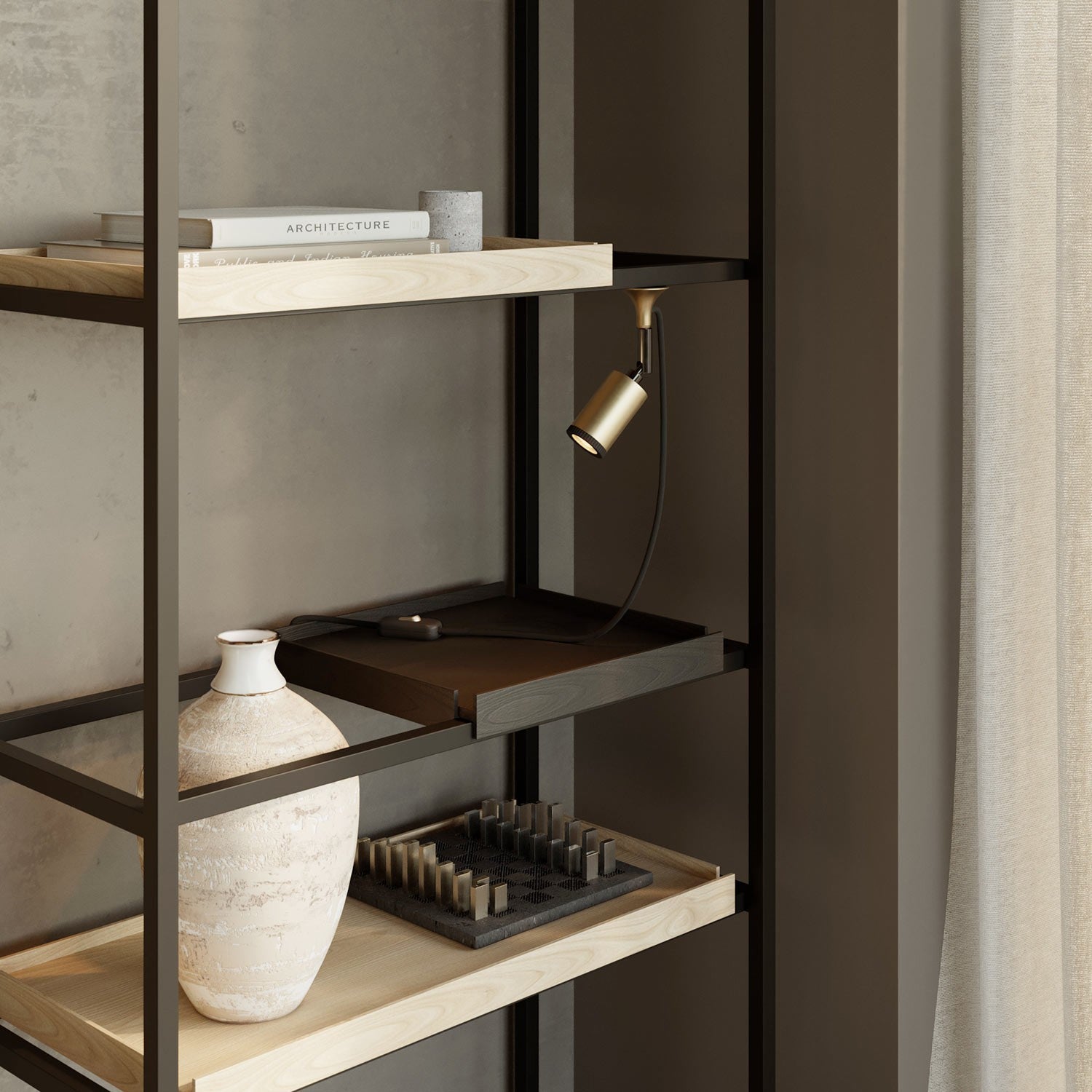 Wandlamp magneet Klein 'Liset' verstelbaar met stekker