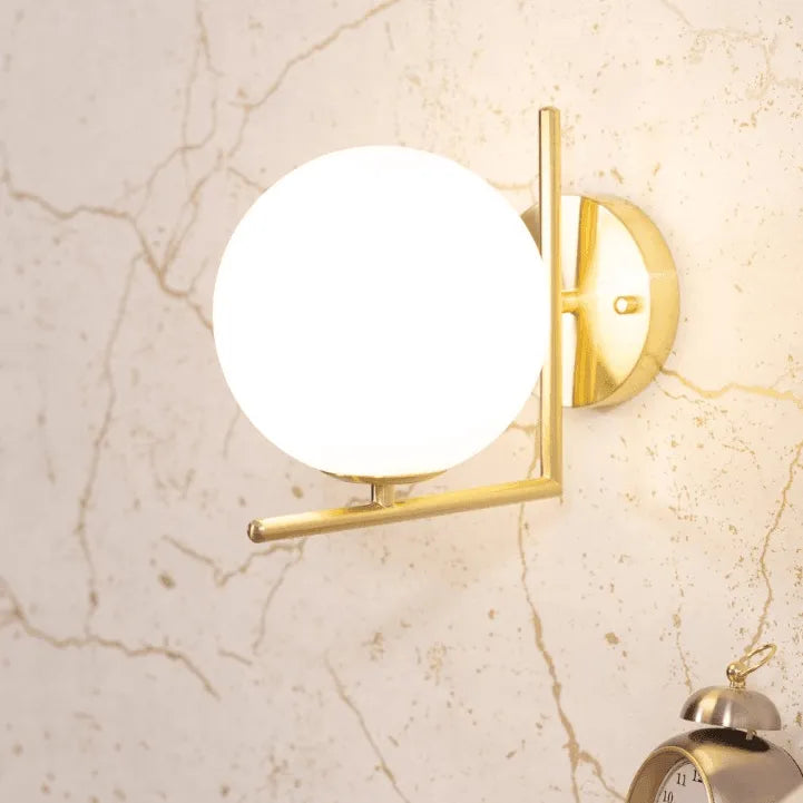 Wandlamp goud 'Mono' wandlamp E14 muur verlichting modern 18 cm - FOIR