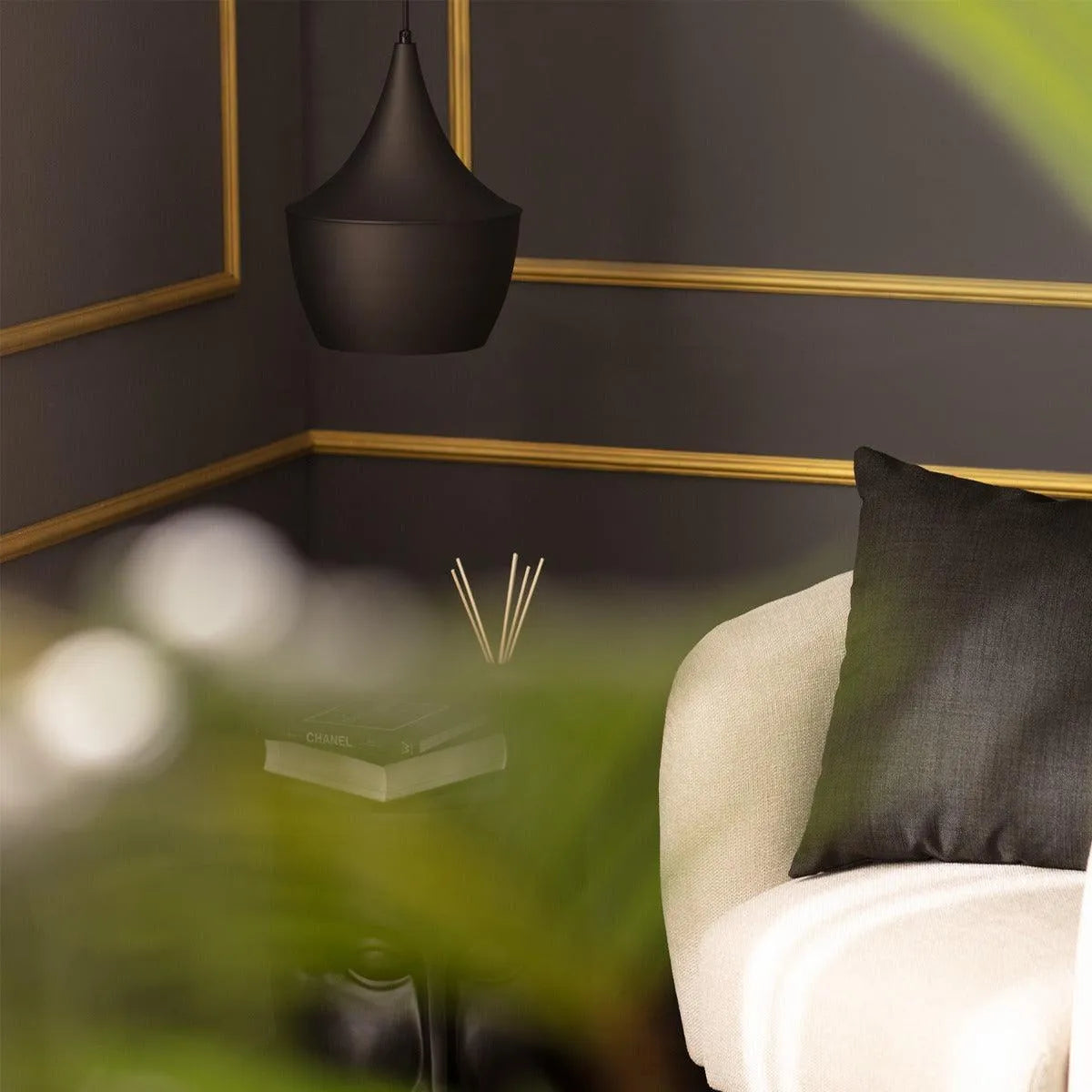 Atkin hanglamp modern retro zwart goud