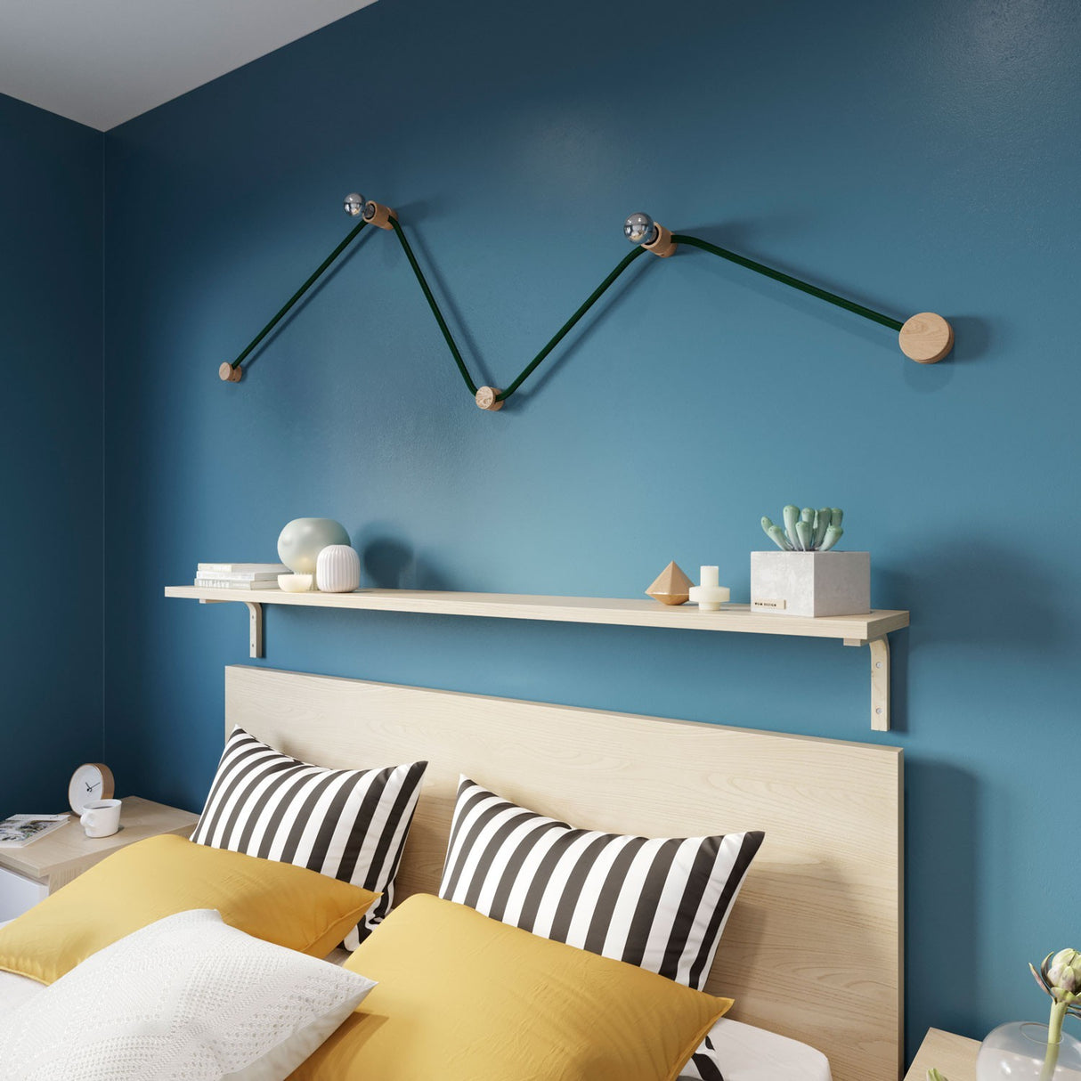 Wandlamp Design Hout 2x E27 3M snoer