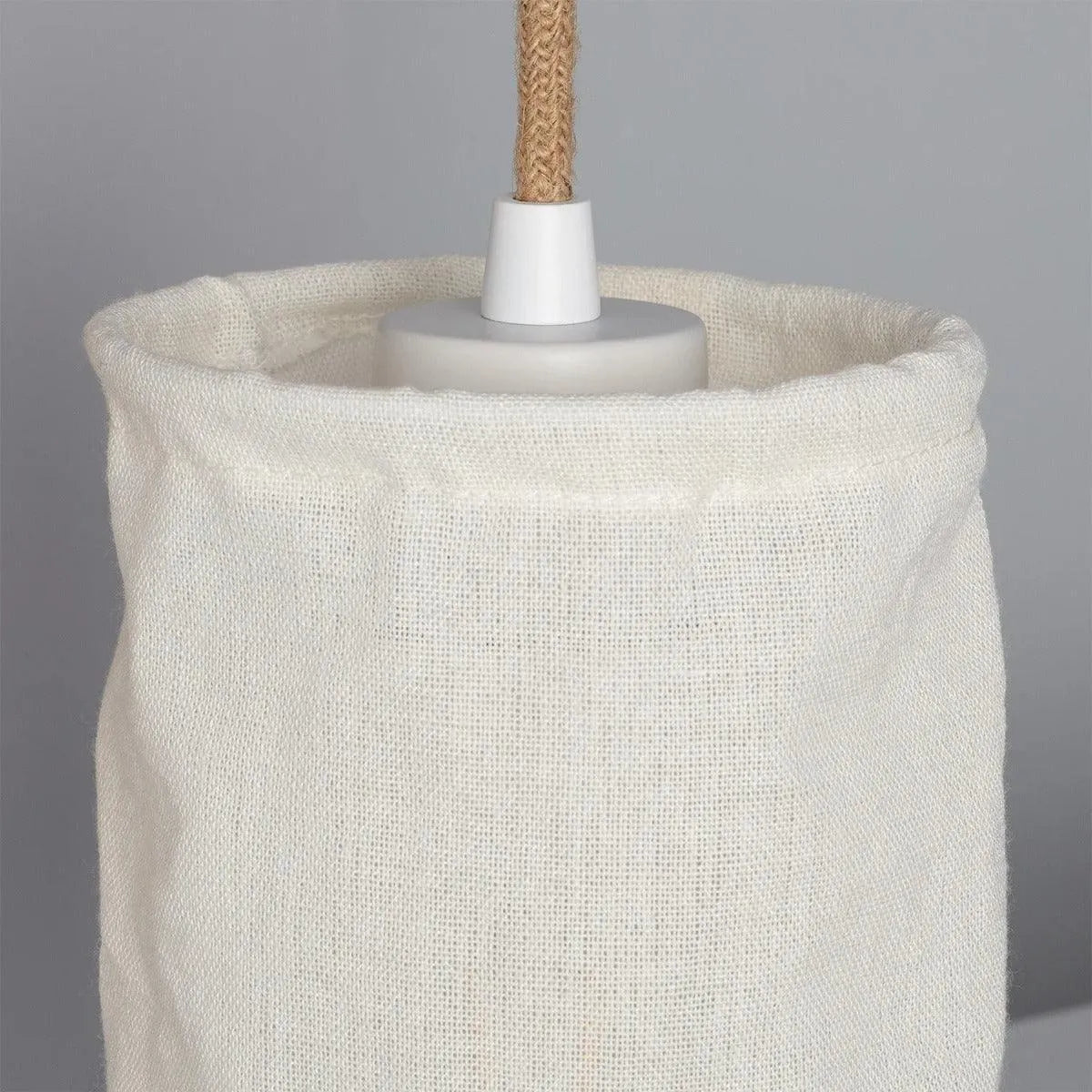 Wandlamp modern stoffen kap 'Kazu' hout textiel E27 fitting stof modern - FOIR