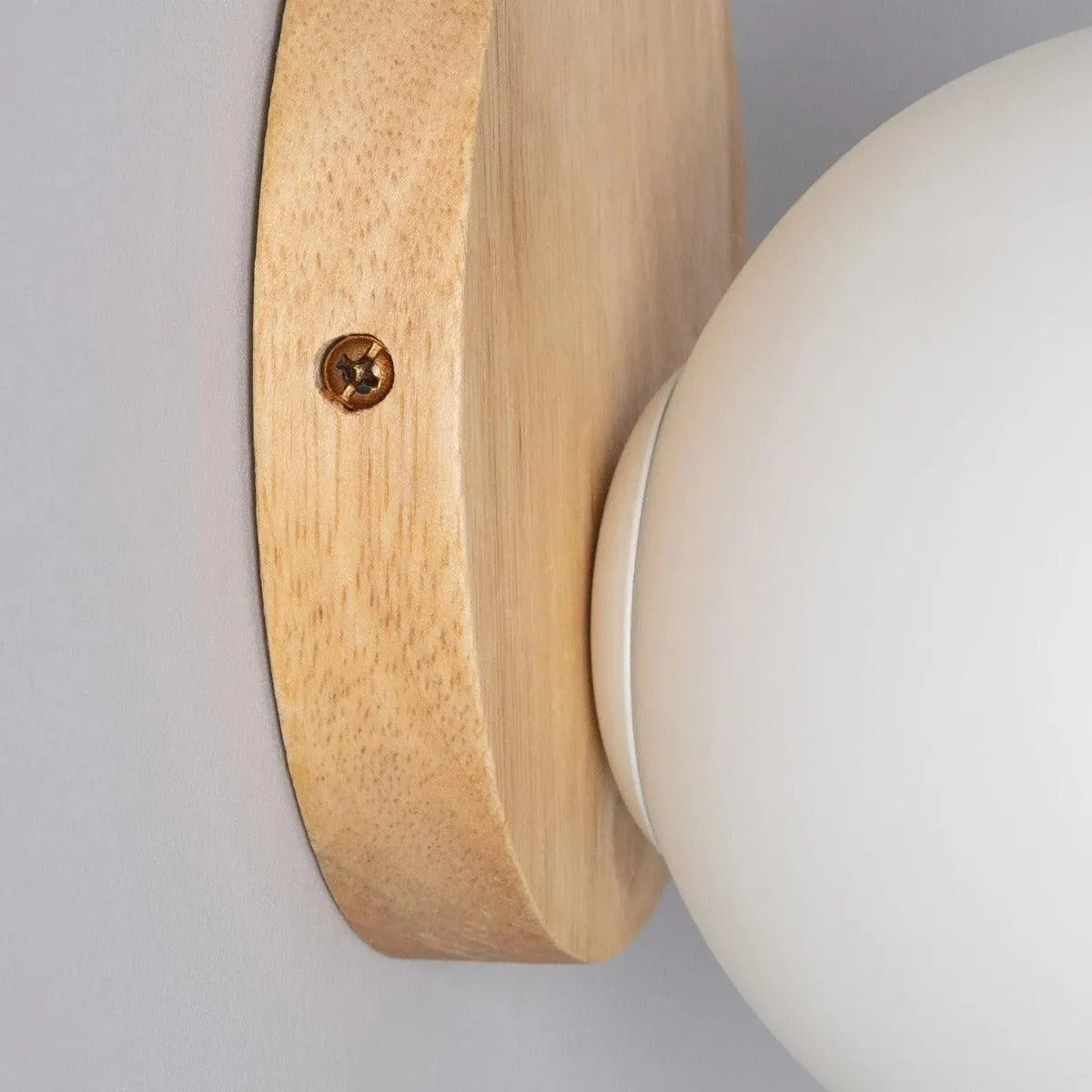 Minimalistische wandlamp hout met opaalglas G9 fitting 'Eline' - FOIR