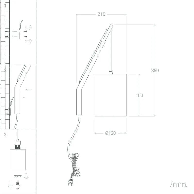 Wandlamp hout 'Kanzi' lamp E27 36cm - FOIR