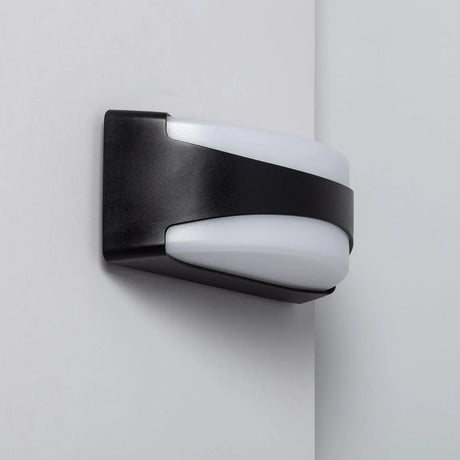 Wandlamp voordeur buitenlamp 'Daan' modern zwart wit led 12W - FOIR