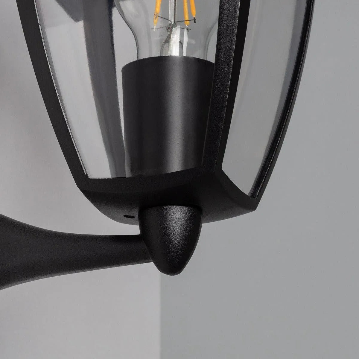 Voordeur verlichting 'Nasa' zwart e27 fitting modern gevelverlichting IP54 235mm - FOIR