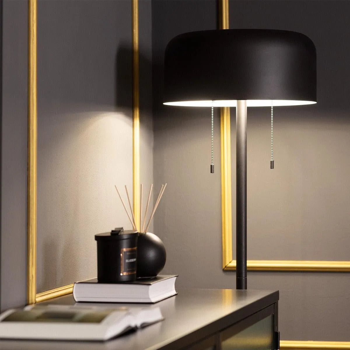 e27 lamp zwart hoeklamp met trekschakelaar