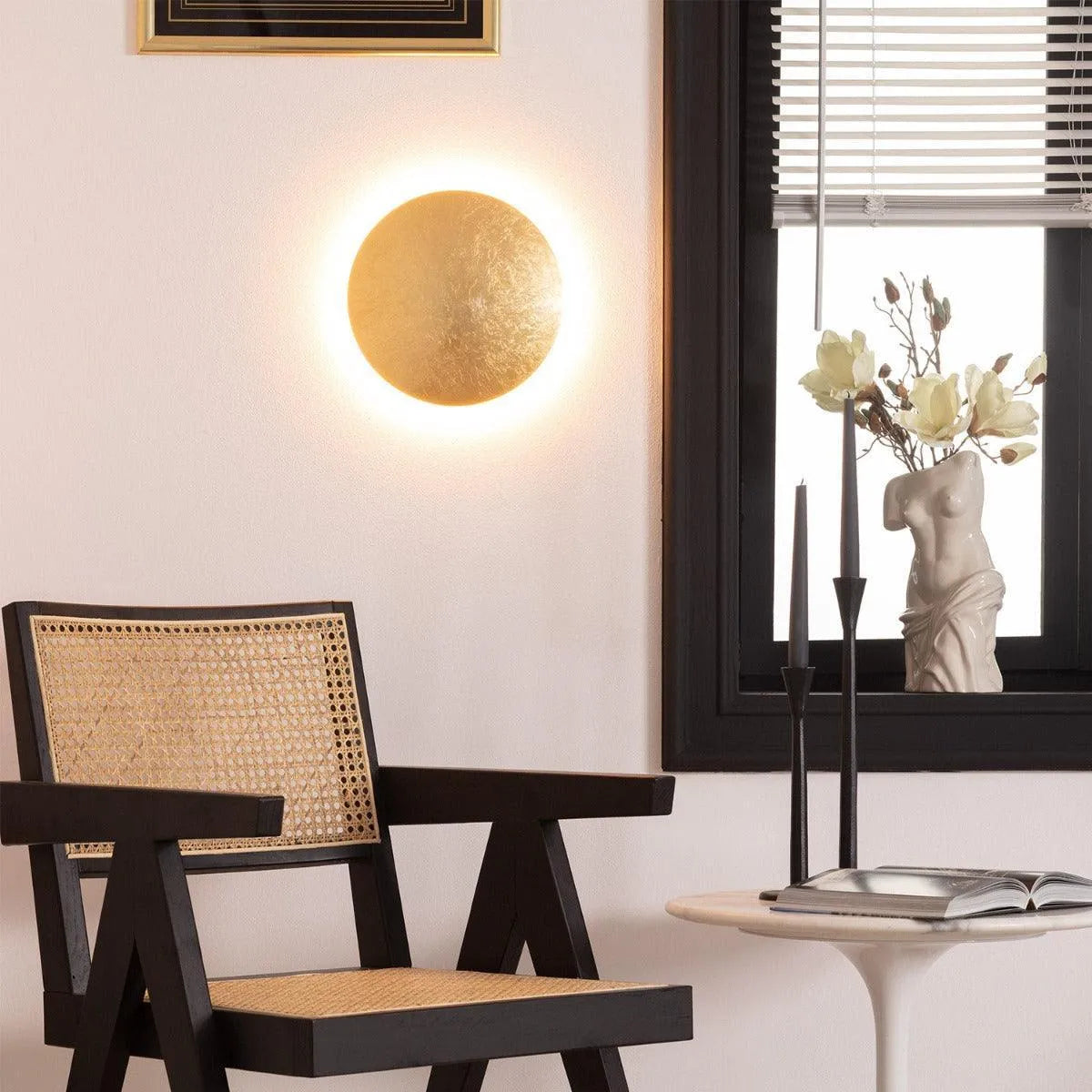 Wandlamp goud 'Ayla' groot rond led 18W modern 26 cm - FOIR