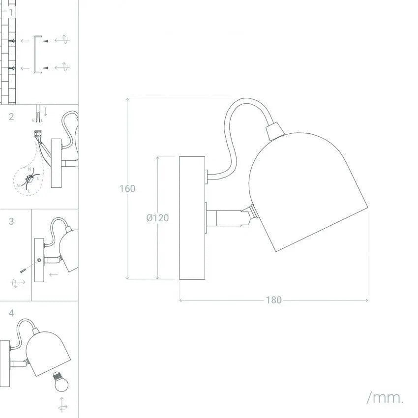 Wandlamp bedlamp 'Maderea' E27 fitting modern led lamp hout leeslamp - FOIR