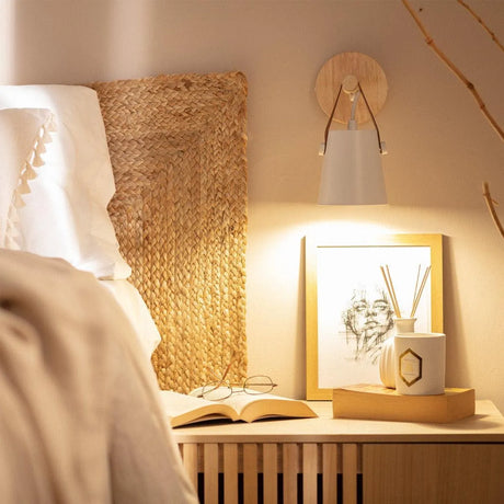 Slaapkamer hout leeslamp modern e14 fitting led lamp