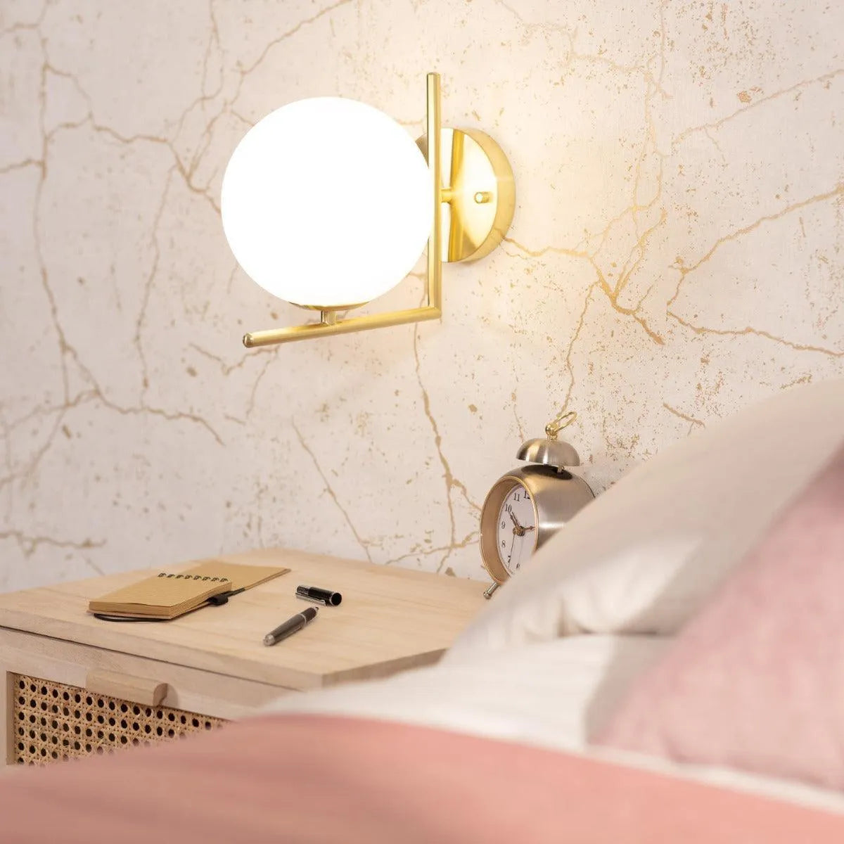 muurverlichting modern opaal glas e14 fitting