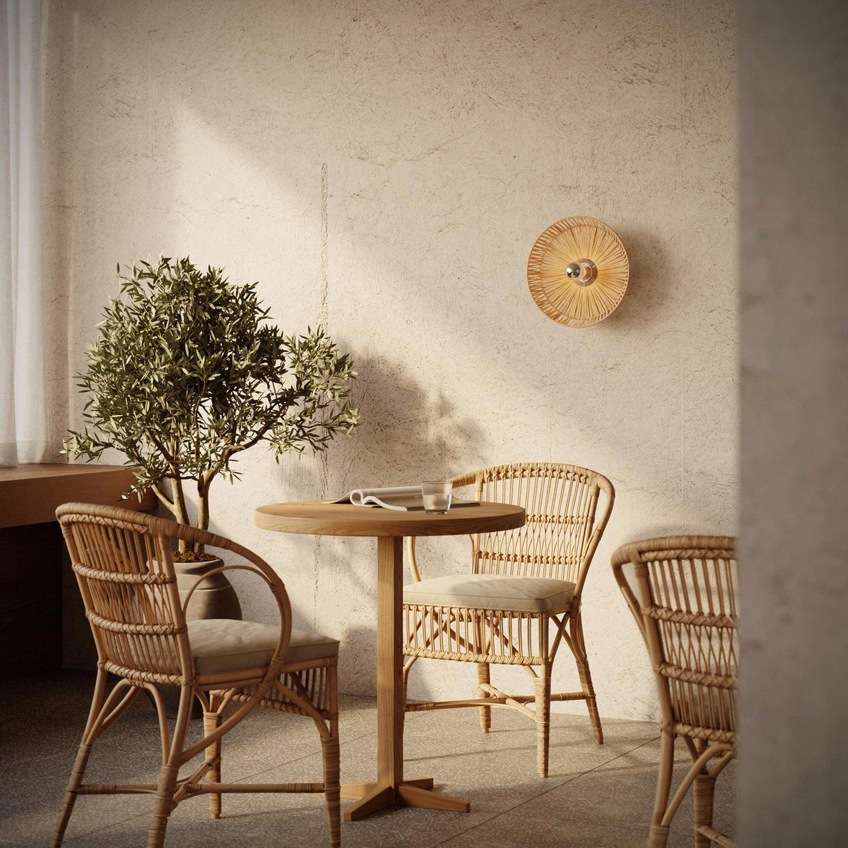 Rotan lampenkap groot Losse kap Raffa 35 cm