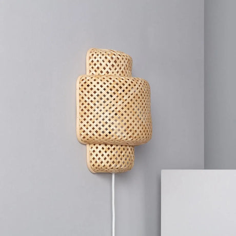 Rotan Wandlamp met stekker voor slaapkamer