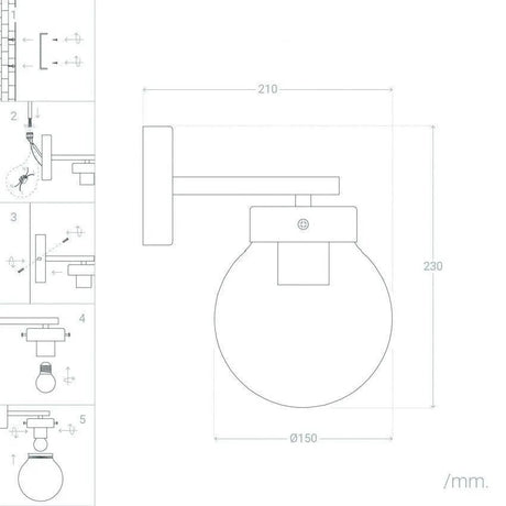 Wandlamp zwart goud e27 fitting led
