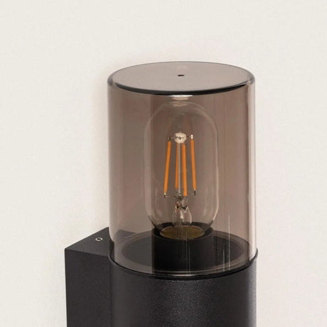 Up & down gevelverlichting zwart met smokeglas E27 fittingen 'Trentino' - FOIR