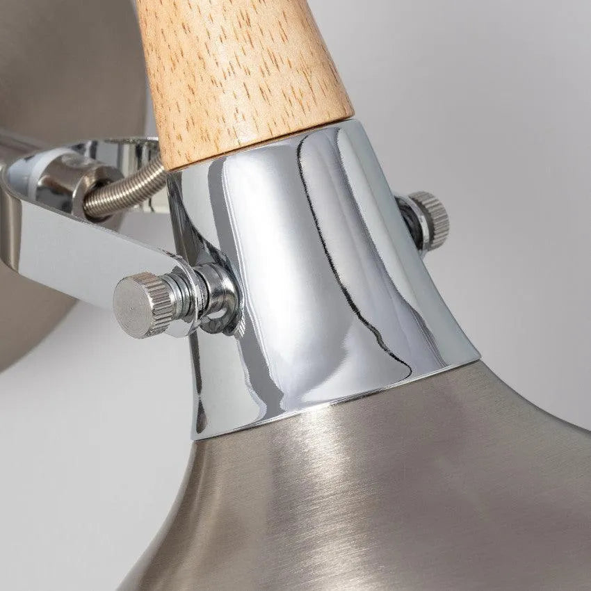 Wandlamp zilver modern e14 fitting hout spot design