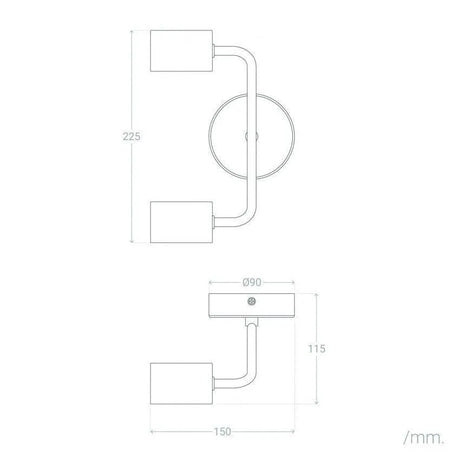 Wandlamp zwart design e27 fitting