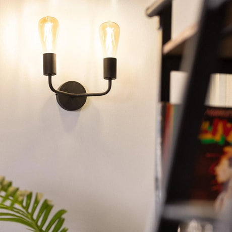 Wandlamp Industrieel e27 fitting metaal zwart