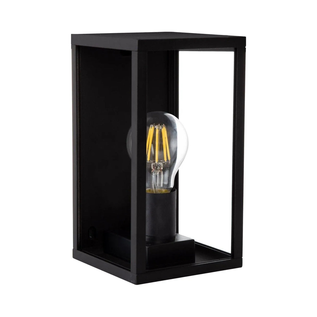 Wandlamp industrieel E27 fitting zwart  buitenlamp zwart glas