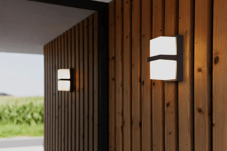 Buitenlamp zwart led Stella gevelverlichting donkergrijs gevelverlichting 19 cm - FOIR