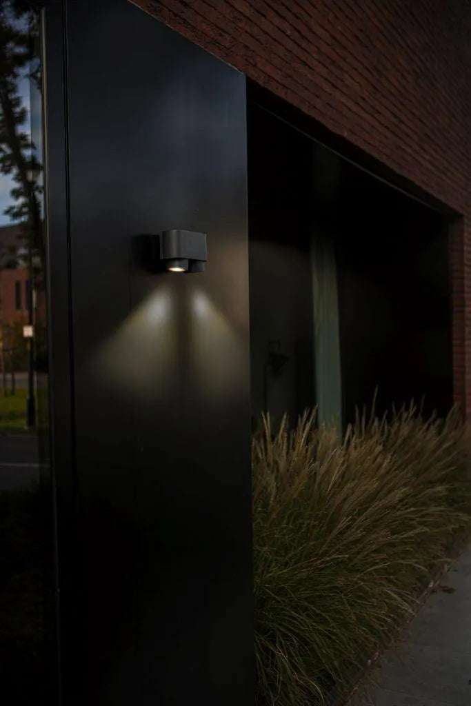 Buitenlamp donkergrijs met 2 GU10 fittingen Lutec 'Cypres' 17 cm - FOIR