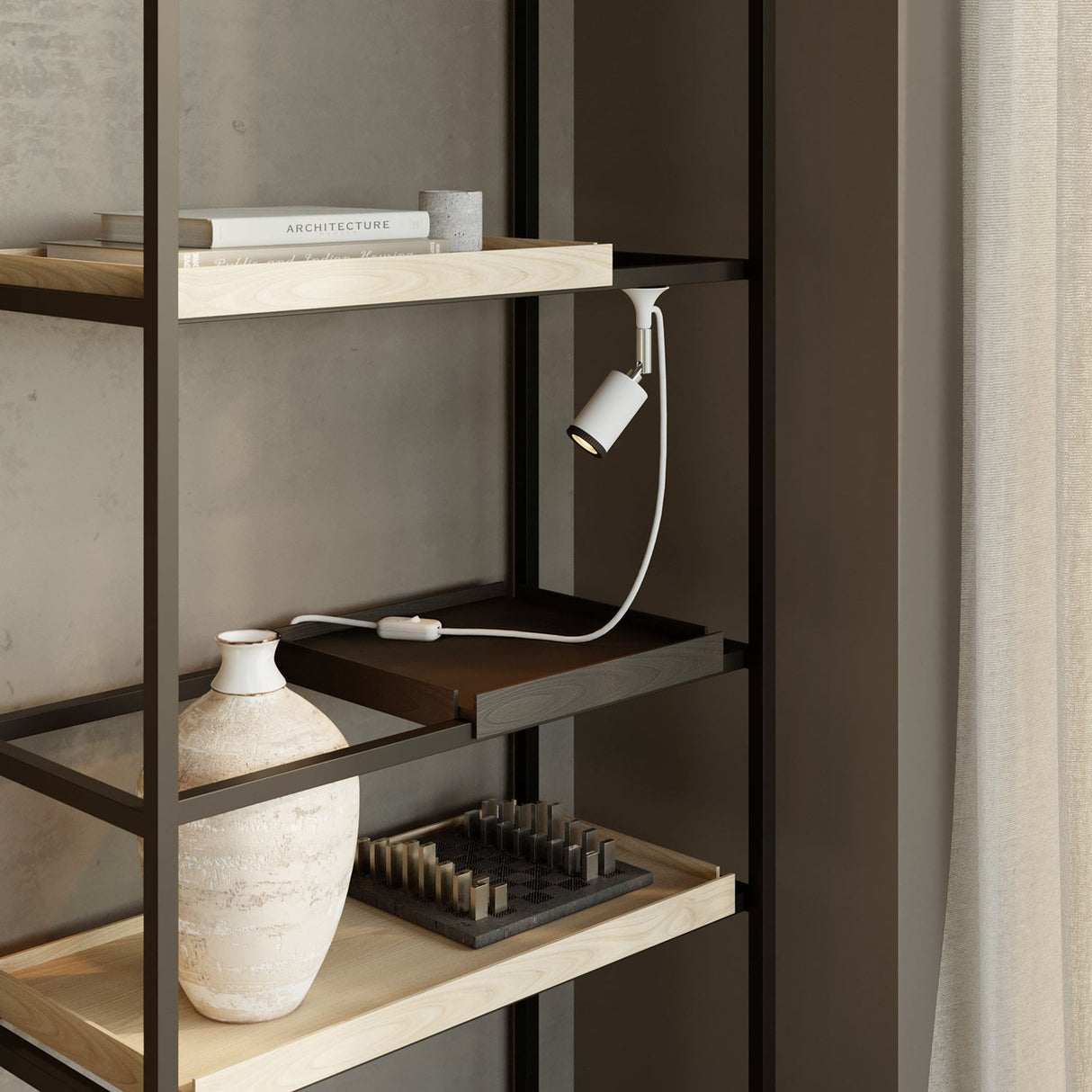 Wandlamp magneet Klein 'Liset' verstelbaar met stekker