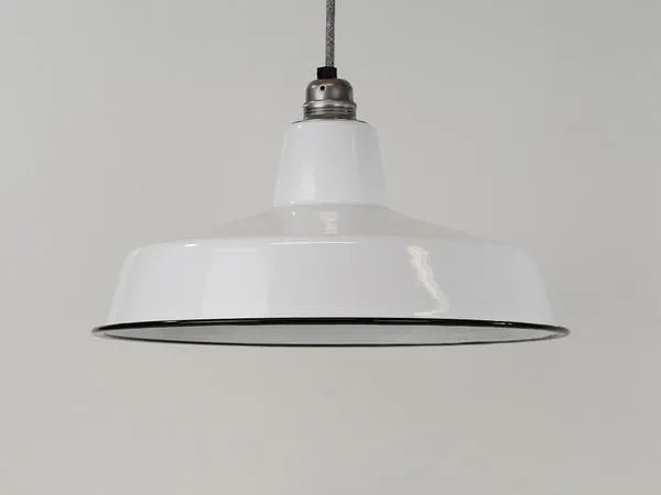Witte industriele lampenkap emaille engels