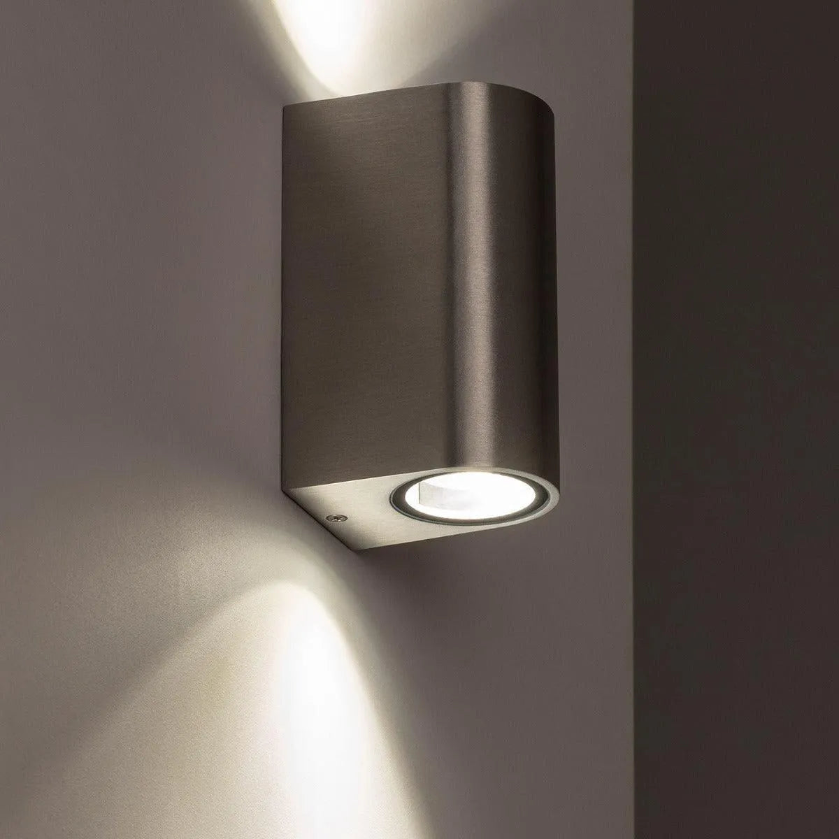 Buitenlamp zilver gu10 led lamp modern gevel buitenverlichting