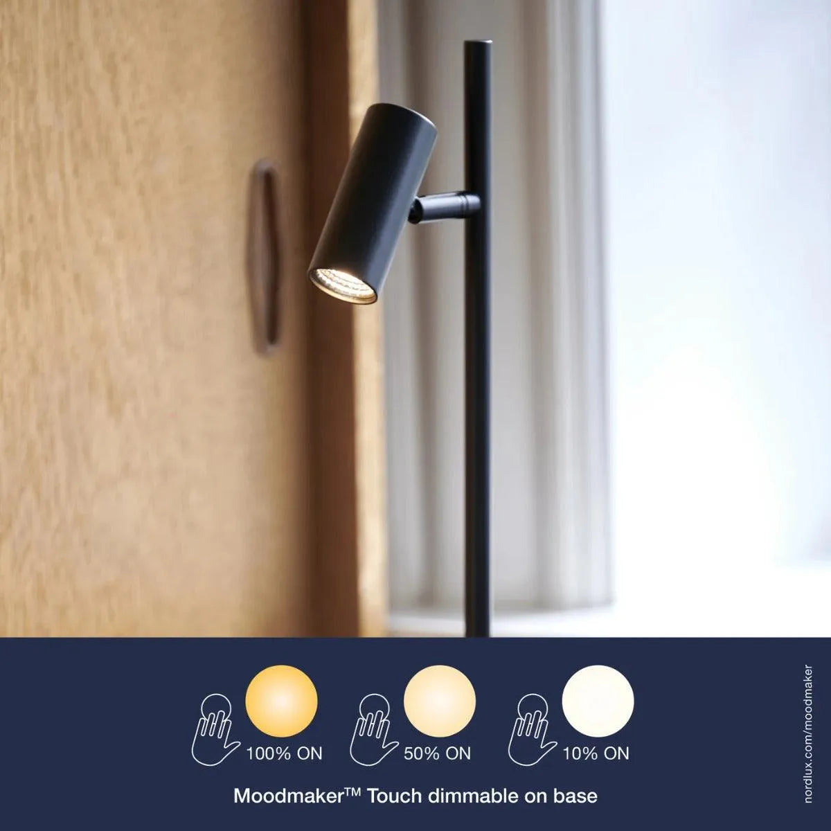 Tafellamp Zwart schakelaar 'Omari' 40 cm - FOIR