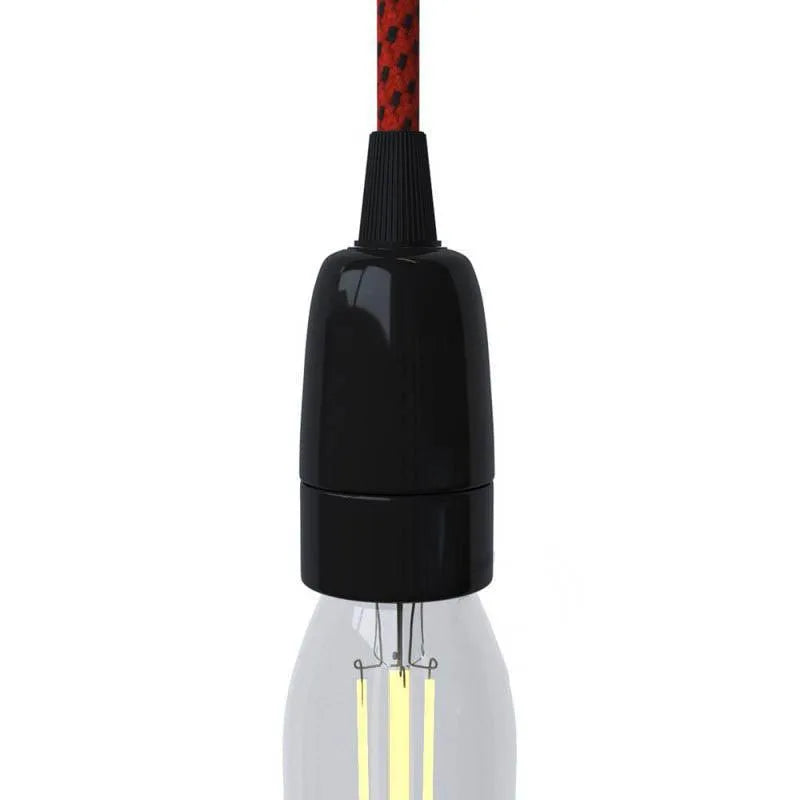 Zwarte kleine schroeffitting e14 modern glad