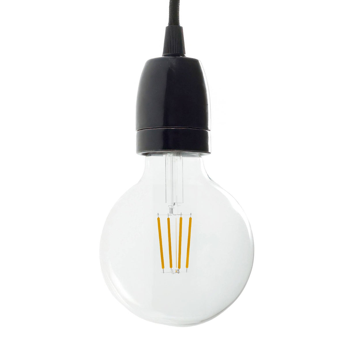 Porselein E27 fitting modern glad met trekontlaster