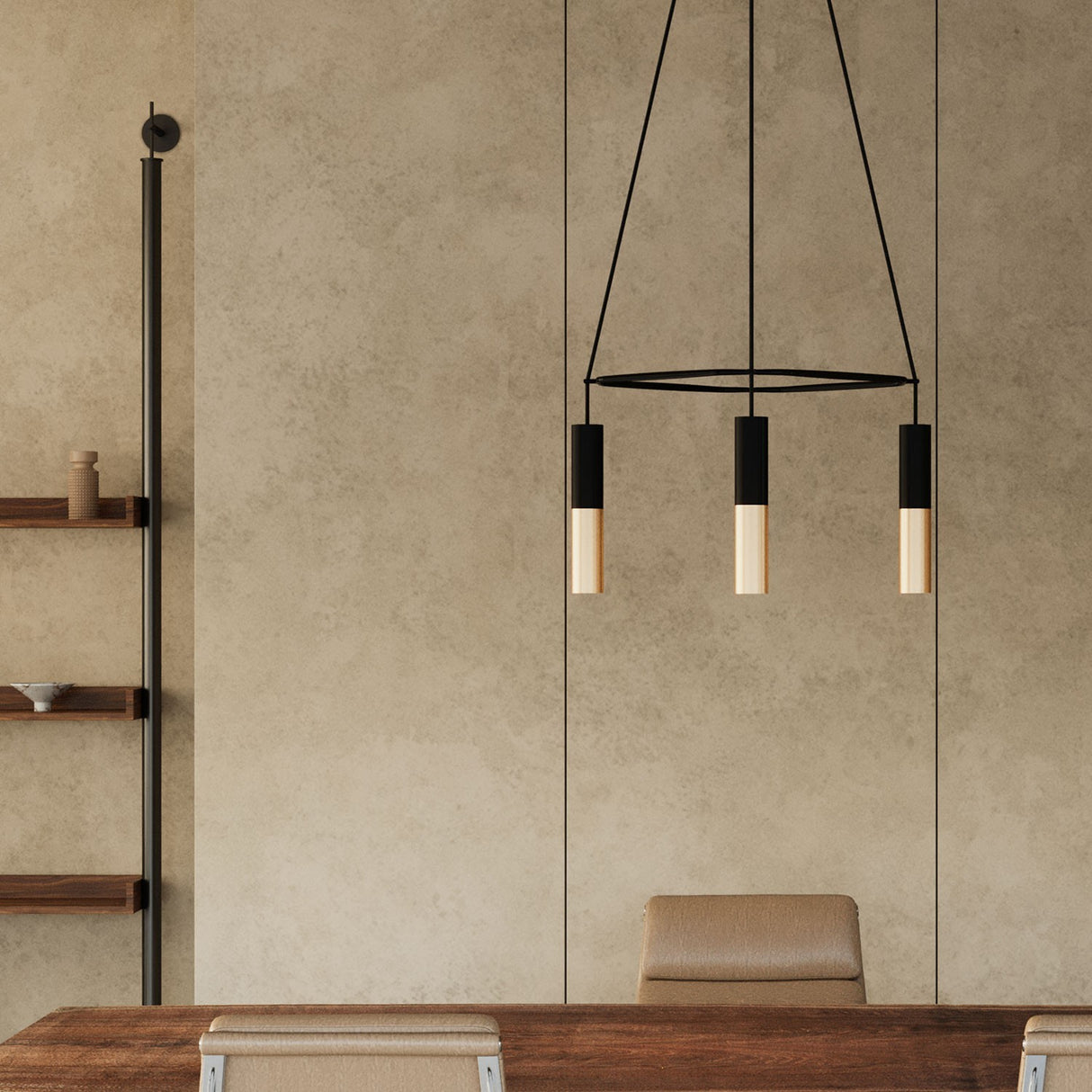 Kroonluchter eettafel Hanglamp zwart vierkant 4X e27 met led