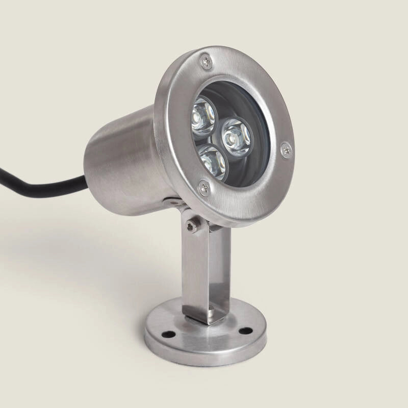 Buitenspot 12V Vijver of zwembad onderdompelbaar 3W warm wit 3000K RVS