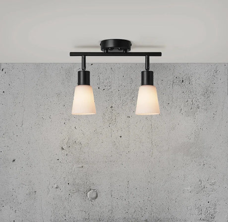 Wandlamp zwart wit met glazen kappen en 2 schakelaars "Nordlux Cole" - FOIR