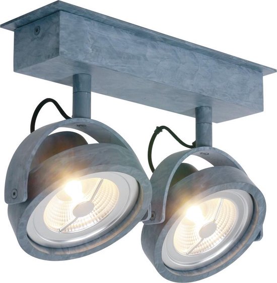 Spot Mexlite Lenox - Grijs 2 spots warm wit