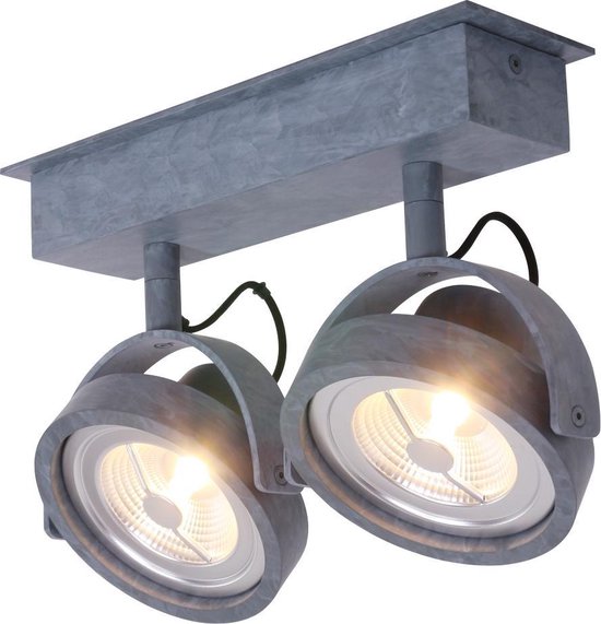 Spot Mexlite Lenox - Grijs 2 spots warm wit