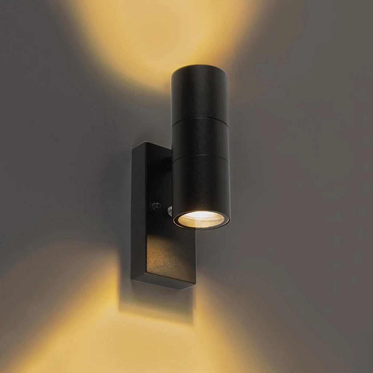 Buitenlamp met lichtsensor 'Blake' up down 2X GU10 zwart