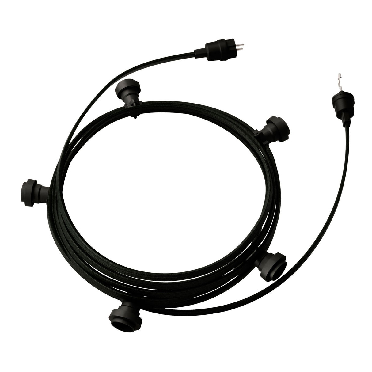 Feestverlichting zwart 7.5m 5x E27 fitting